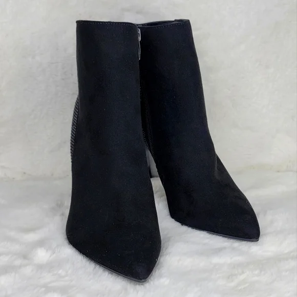 NINE WEST NWT Booties Boots Woman's Heels Suede Black Stone authentic designer - Picture 10 of 15